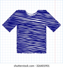 T-shirt icon with pen and school paper effect 