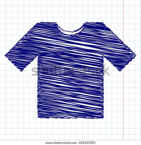 T-shirt icon with
pen and school paper effect
