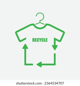 T-Shirt icon and recycle , recycling clothes icon with t-shirt