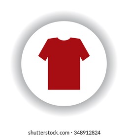 T-shirt  icon, red isolated white background