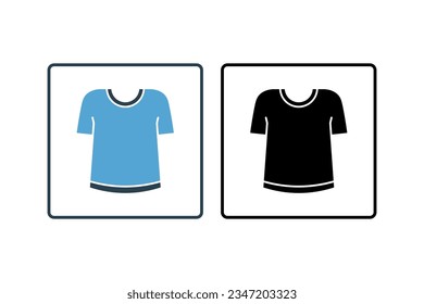 T-Shirt Icon. Icon related to clothes icon set. solid icon style. Simple vector design editable