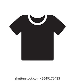 Ícone de camiseta representando vestuário casual e moda uma peça de vestuário simples para uso diário ou design de mercadorias e vetor de fabricação têxtil sólido glifo