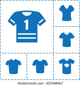 T-shirt icon. set of 6 t-shirt filled icons such as
