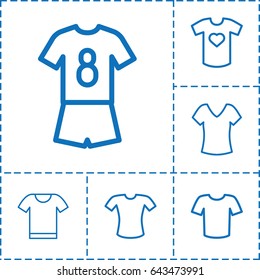 Tshirt icon. set of 6 tshirt outline icons such as shirt, t-shirt