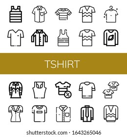 tshirt icon set. Collection of Shirt, Tshirt, Sleeveless shirt, T shirt, Shirts, Long sleeve icons