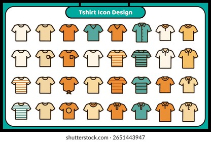 Tshirt icon set design template