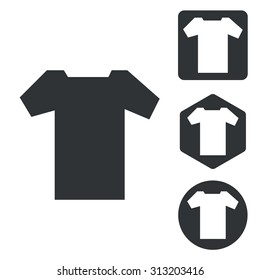 T-shirt icon set, monochrome, isolated on white