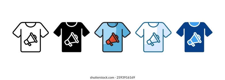 Tshirt Icon Set Multiple Style Collection