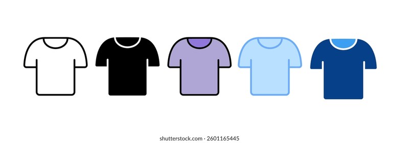 Tshirt Icon Set Multiple Style Collection