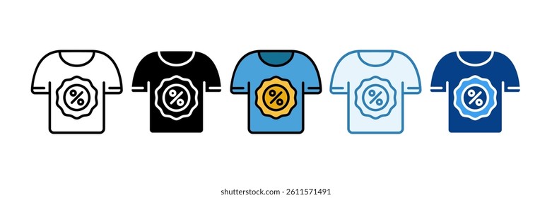 Tshirt Icon Set Multiple Style Collection