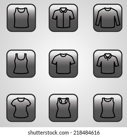 T-shirt icon set. Vector illustrator