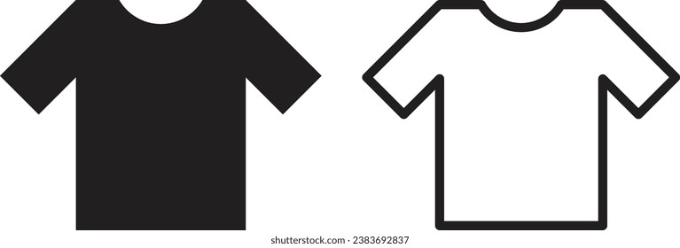 Tshirt icon set vector in two styles isolated on white background . Shirt icon