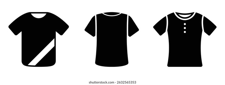 T-shirt icon with short sleeves. Flat vector T-shirt icon with short sleeves, great for UI design, online stores, or textile industry illustrations.