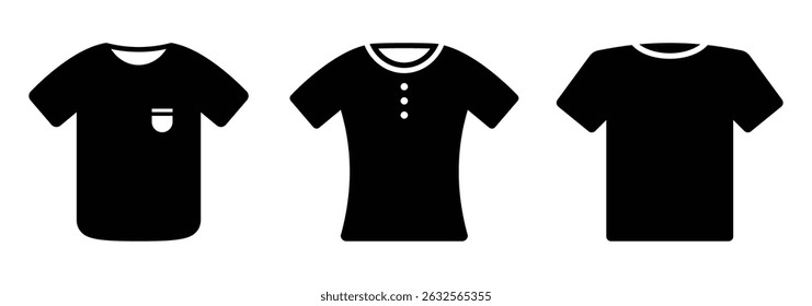 T-shirt icon with short sleeves. Flat vector T-shirt icon with short sleeves, great for UI design, online stores, or textile industry illustrations.