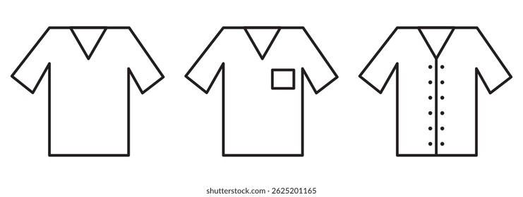 T-shirt icon. Simple flat, outline, solid style. Tee symbol, linear style sign for mobile concept and web design. Glyph, line vector illustration isolated on white background. EPS 10.