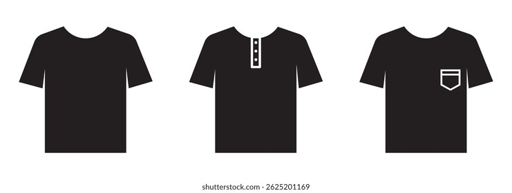 T-shirt icon. Simple flat, outline, solid style. Tee symbol, linear style sign for mobile concept and web design. Glyph, line vector illustration isolated on white background. EPS 10.