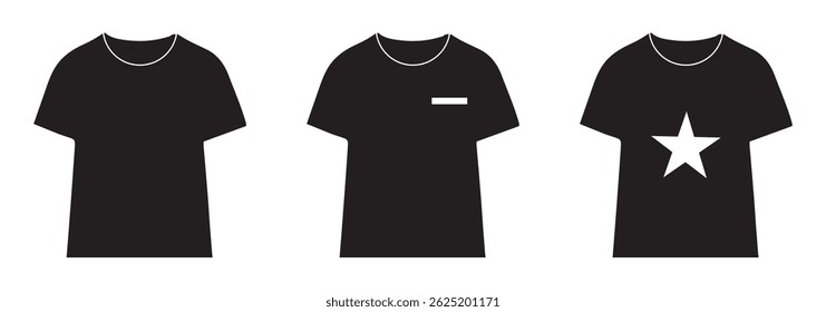 T-shirt icon. Simple flat, outline, solid style. Tee symbol, linear style sign for mobile concept and web design. Glyph, line vector illustration isolated on white background. EPS 10.