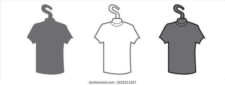 Ícone da camiseta. Simples plano, contorno, estilo sólido. Símbolo em T, sinal de estilo linear para conceito móvel e web design eps 10