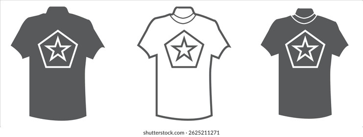 T-shirt icon. Simple flat, outline, solid style. Tee symbol, linear style sign for mobile concept and web design eps 10