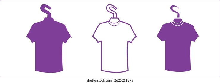 T-shirt icon. Simple flat, outline, solid style. Tee symbol, linear style sign for mobile concept and web design eps 10