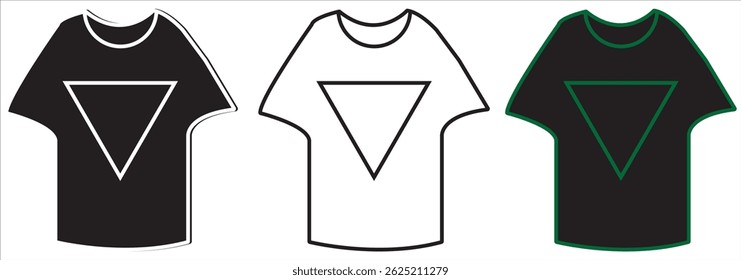 T-shirt icon. Simple flat, outline, solid style. Tee symbol, linear style sign for mobile concept and web design eps 10