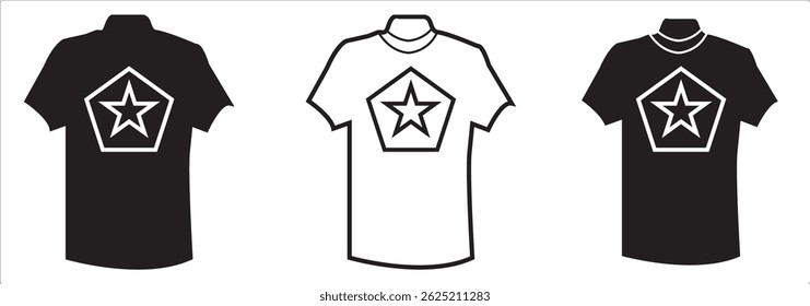 T-shirt icon. Simple flat, outline, solid style. Tee symbol, linear style sign for mobile concept and web design eps 10