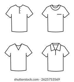 T-shirt icon. Simple flat, outline, solid style. Tee symbol, linear style sign for mobile concept and web design. 