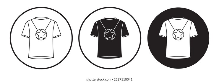 Ícone da camiseta. Simples plano, contorno, estilo sólido. Símbolo em T, sinal de estilo linear para conceito móvel e design na Web. ilustração de vetor de linha isolada no plano de fundo branco. EPS 10.