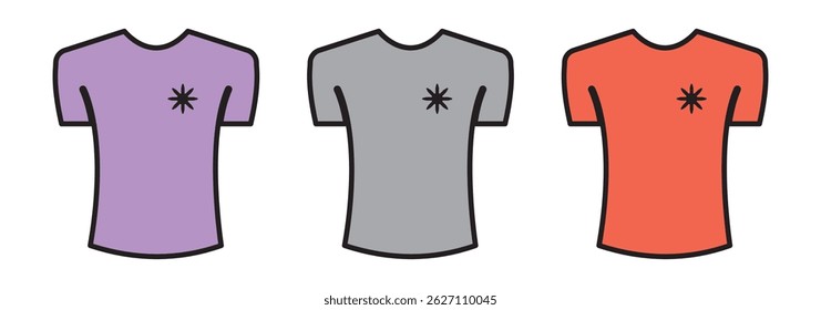 Ícone da camiseta. Simples plano, contorno, estilo sólido. Símbolo em T, sinal de estilo linear para conceito móvel e design na Web. ilustração de vetor de linha isolada no plano de fundo branco. EPS 10.