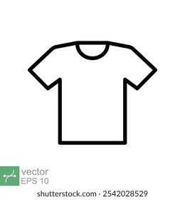 T-shirt icon. Simple outline style. Shirt, tee, sport, clothes, blank, fashion concept. Thin line vector illustration isolated on white background. EPS 10.