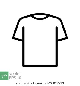 T-shirt icon. Simple outline style. Shirt, tee, sport, clothes, blank, fashion concept. Thin line vector illustration isolated on white background. EPS 10.