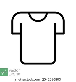 T-shirt icon. Simple outline style. Shirt, tee, sport, clothes, blank, fashion concept. Thin line vector illustration isolated on white background. EPS 10.