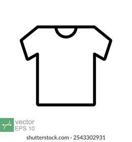 T-shirt icon. Simple outline style. Shirt, tee, sport, clothes, blank, fashion concept. Thin line vector illustration isolated on white background. EPS 10.