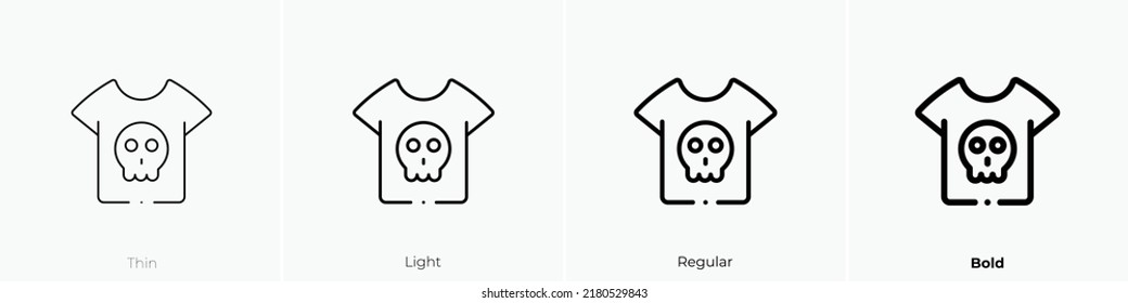 tshirt icon. Thin, Light Regular And Bold style design isolated on white background