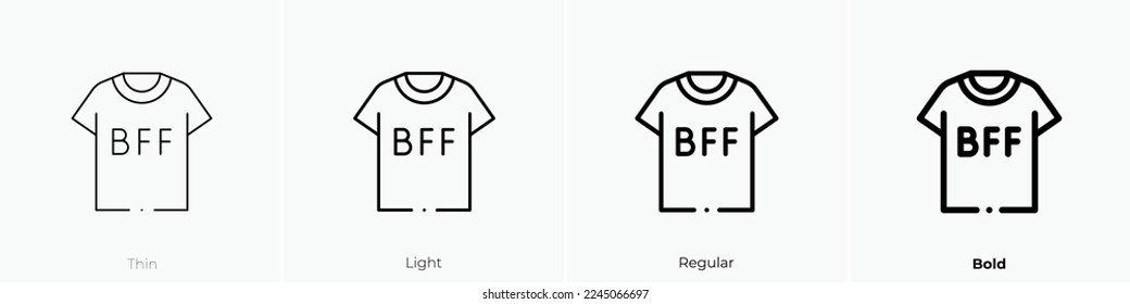 tshirt icon. Thin, Light Regular And Bold style design isolated on white background