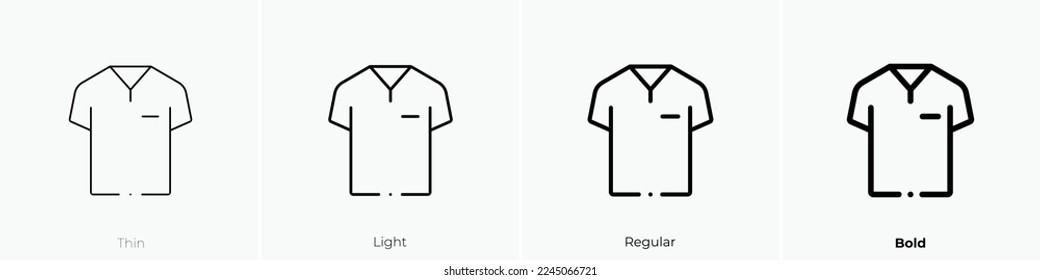 tshirt icon. Thin, Light Regular And Bold style design isolated on white background
