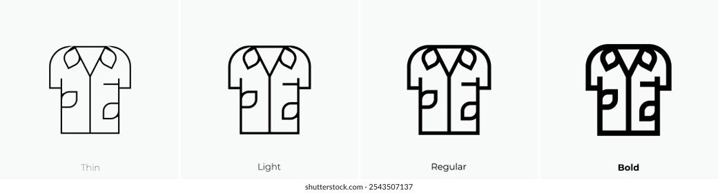 tshirt icon. Thin, Light Regular And Bold style design isolated on white background