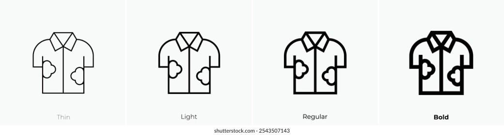 tshirt icon. Thin, Light Regular And Bold style design isolated on white background