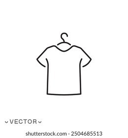 Icono de la camiseta, símbolo de línea delgada aislado en el fondo blanco, Ilustración vectorial editable del movimiento EPS 10