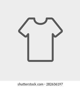 T-shirt icon thin line for web and mobile, modern minimalistic flat design. Vector dark grey icon on light grey background.