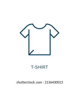 t-shirt icon. Thin linear t-shirt outline icon isolated on white background. Line vector t-shirt sign, symbol for web and mobile