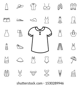 T-shirt icon. Universal set of summer clothes for website design and development, app development