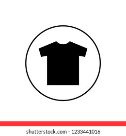 T-shirt icon vector, clothes symbol. Simple, flat design for web or mobile app