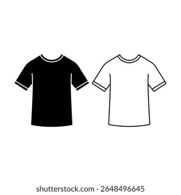 t-shirt icon vector design concept silhouette and outline style