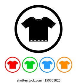 T-Shirt Icon in Vector Format with Color Variations
