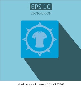 T-shirt icon vector. Icon Graphic.long shadows