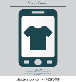 Tshirt icon, vector illustration. 