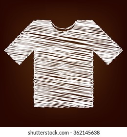T-shirt icon. Vector illustration with chalk effect