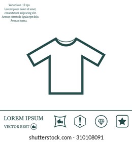 Tshirt icon, vector illustration. Flat design style