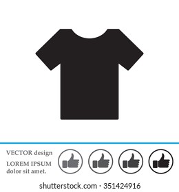 Tshirt icon, vector illustration. Flat design style